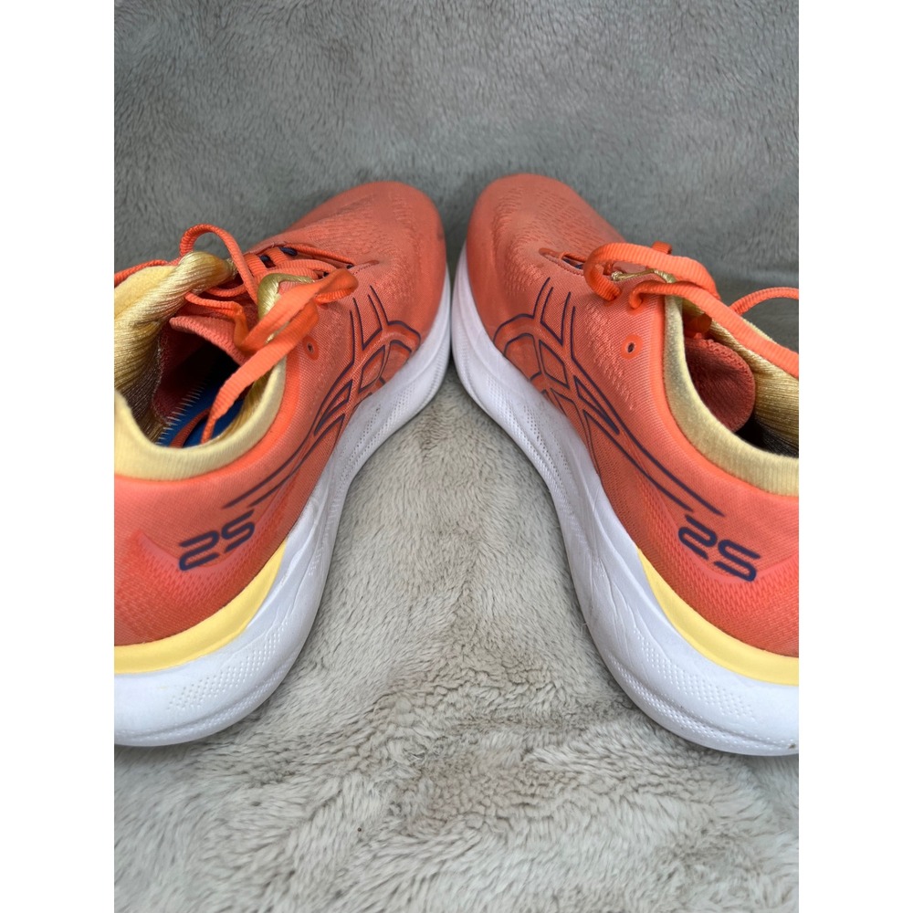 ASICS Womens Gel-Nimbus 25 Running Shoes Wide Coral Orange 8W 1012B437 - Picture 10 of 11